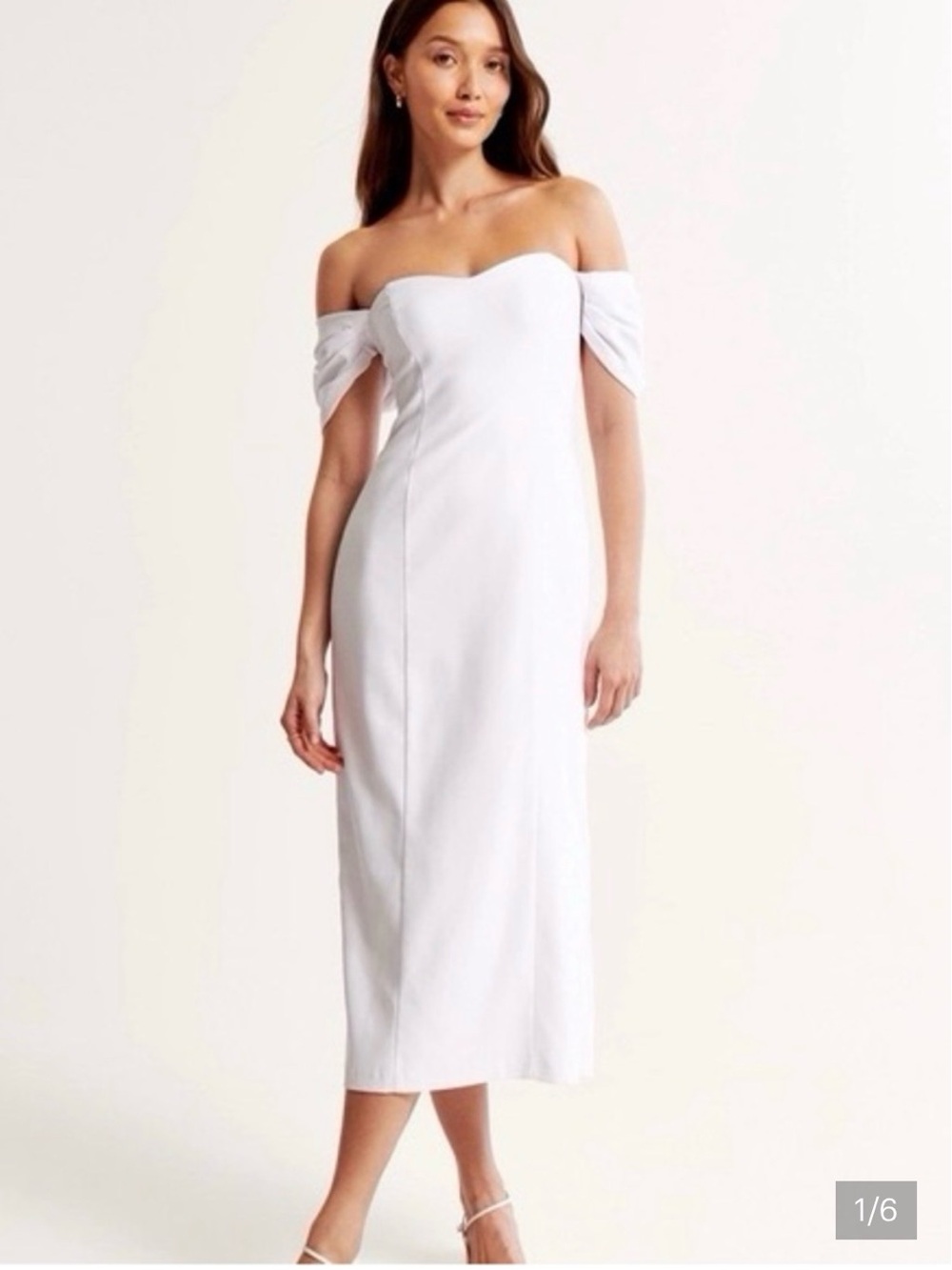 Abercrombie & Fitch White Midi Dress